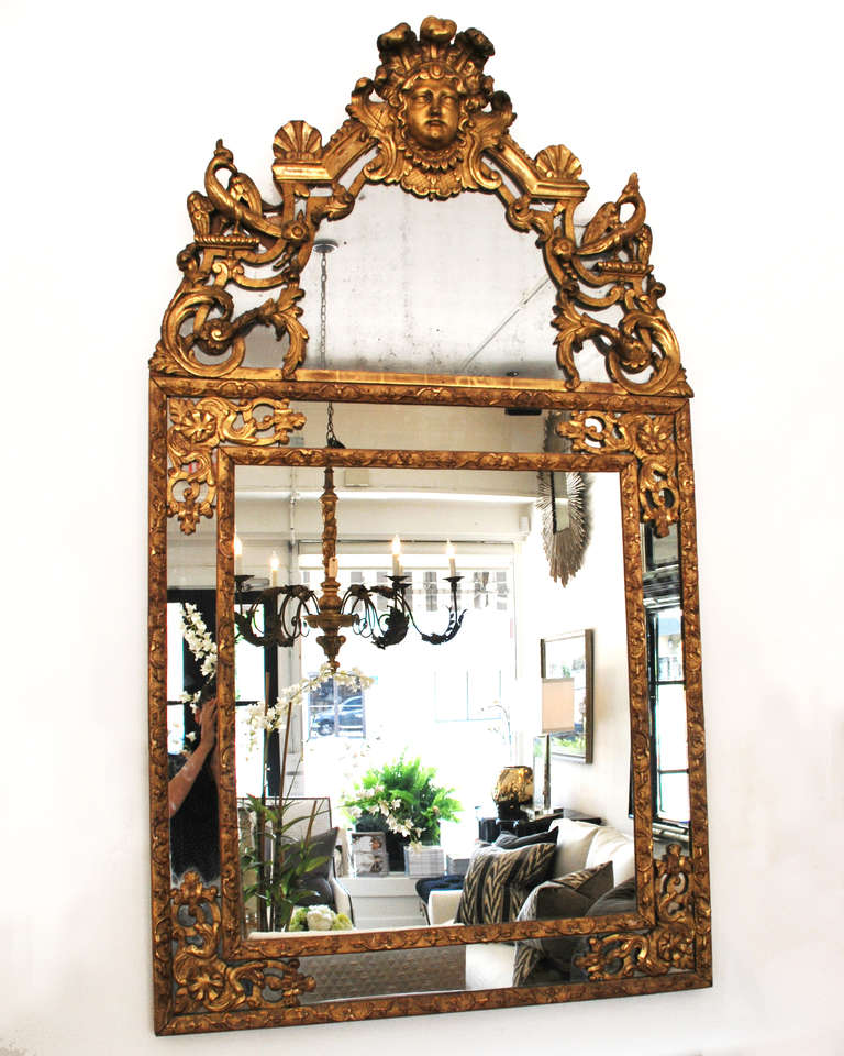 Ornate gilded Parisian mirror.