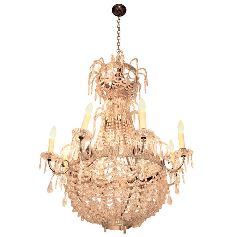 Italian Crystal Chandelier For Sale