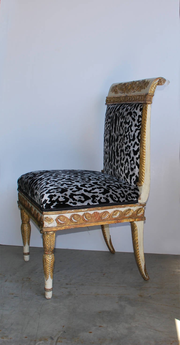 18th Century Pair of French Painted Chairs