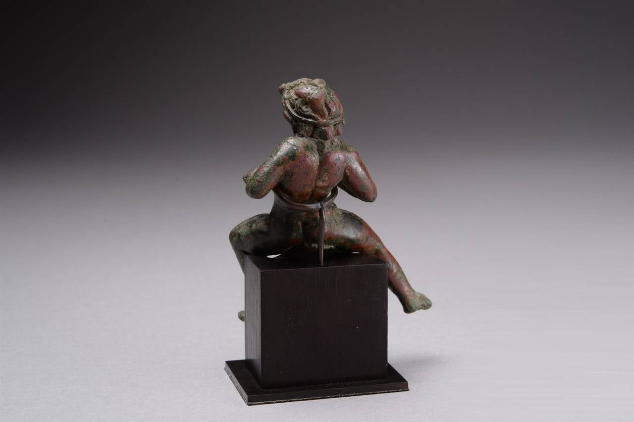 18th Century and Earlier Ancient Hellenistic Bronze Figure of a Satyr or Faun, 100 BC