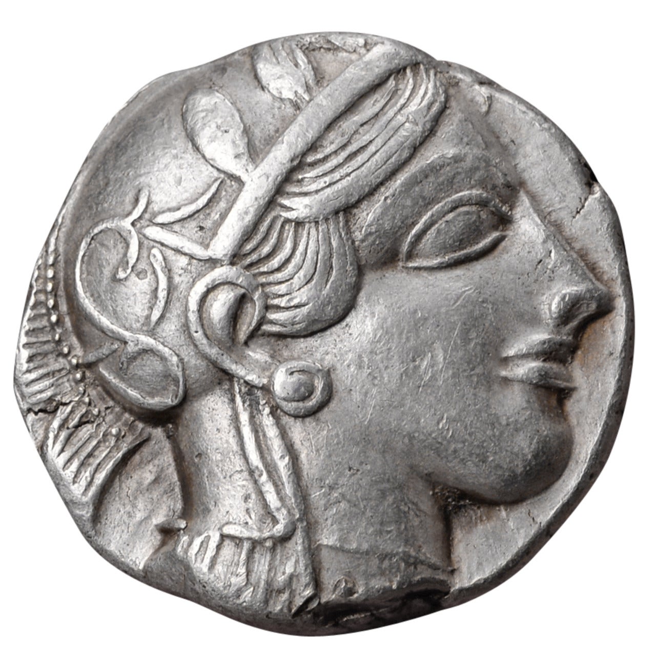Ancient Greek Silver Owl Tetradrachm Coin from Athens, 454 BC