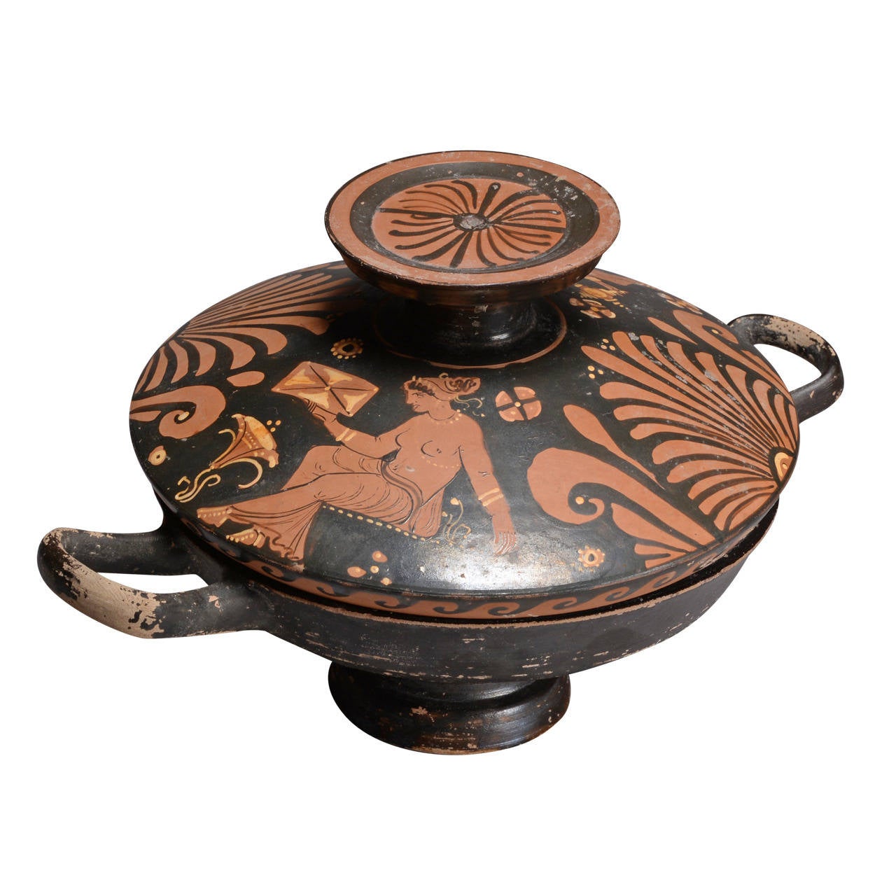 red and black greek pottery