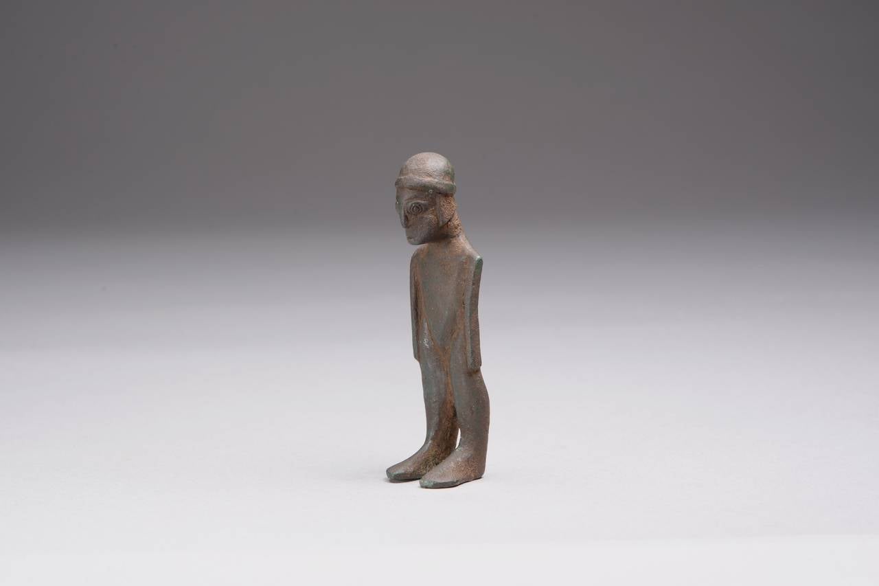 Ancient Celtic Iberian Bronze Votive Worshipper Figure, 4th Century B.C