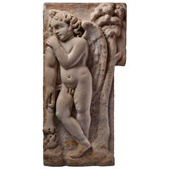Antique Ancient Roman Marble Sculpture of Eros