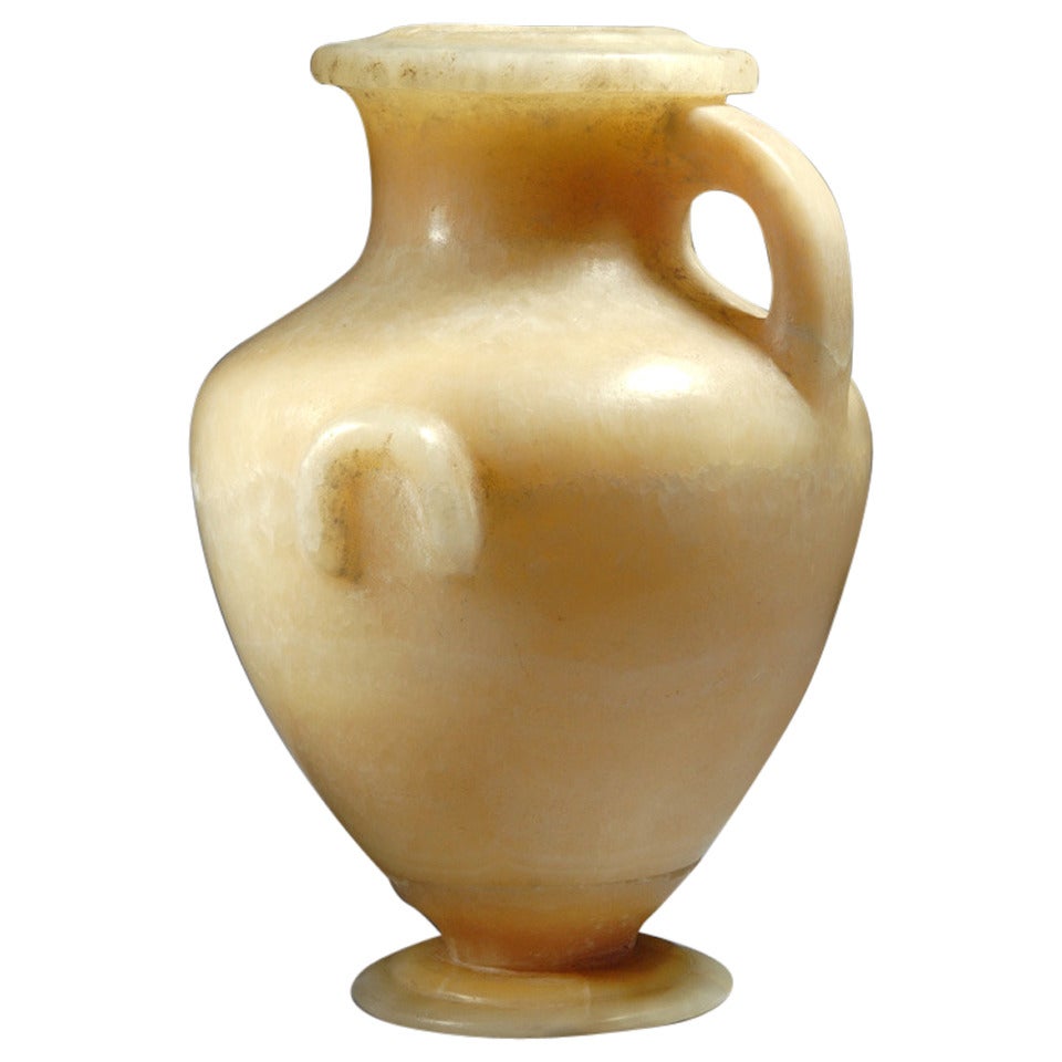 Ancient Egyptian Ptolemaic Alabaster Hydria Vessel