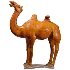 Ancient Chinese Tang Dynasty Glazed Pottery, Bactrian Camel