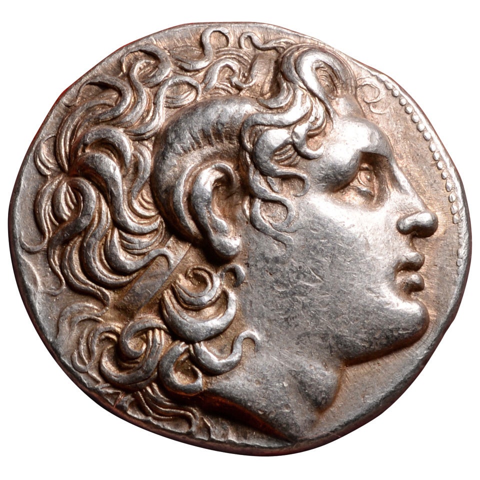Ancient Greek Silver Alexander the Great Tetradrachm Coin of Lysimachos