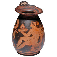 Antique Ancient Greek Apulian Red Figure Olpe