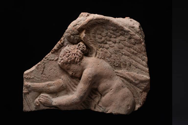 An ancient Roman Campana terracotta relief of Victory slaying a bull, dating to the 1st Century BC - 1st Century AD. 

A beautiful fragment, doubtless one of the most accomplished examples of its type.

These much admired Campana reliefs, in