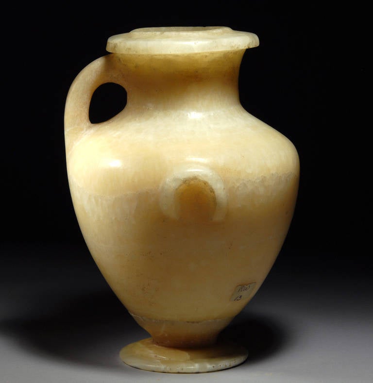 18th Century and Earlier Ancient Egyptian Ptolemaic Alabaster Hydria Vessel