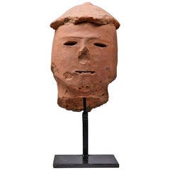 Antiker japanischer Haniwa-Terrakottakopf aus der Kofun-Periode