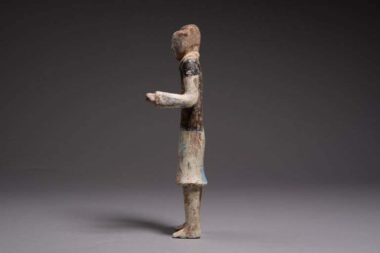 Ancient Chinese Han Dynasty Pottery Attendant Figure, 206 BC 1