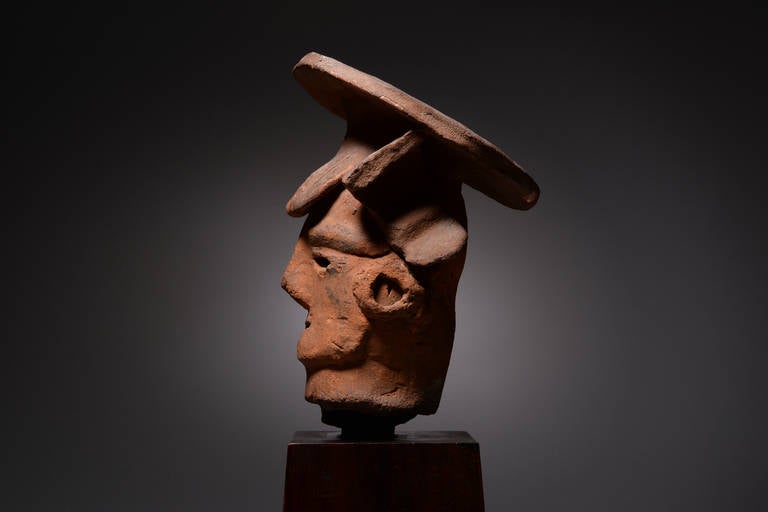 Seltene antike japanische Kofun Periode Haniwa Keramik Kopf einer Dame - 300 AD (18. Jahrhundert und früher)