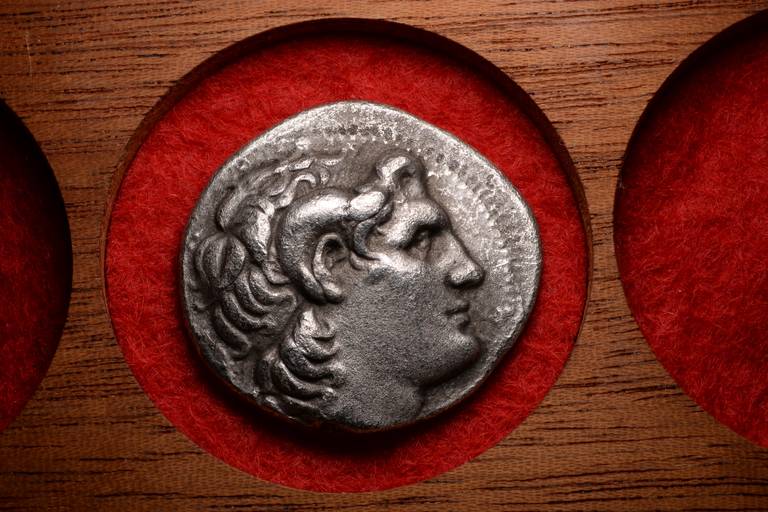 Ancient Greek Silver Alexander the Great Tetradrachm Coin of Lysimachos, 286 BC