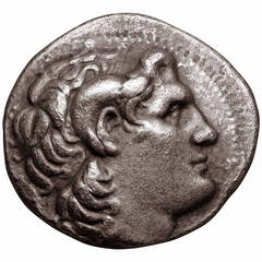 Ancient Greek Silver Alexander the Great Tetradrachm Coin of Lysimachos, 286 BC