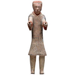 Ancient Chinese Han Dynasty Terracotta Pottery Charioteer Figure, 206 BC