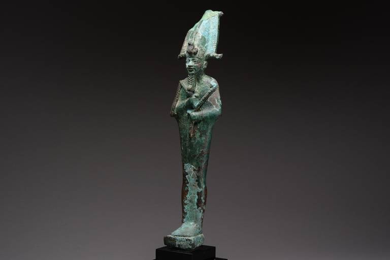 18th Century and Earlier Large Ancient Egyptian Bronze Osiris Figure - 664 BC