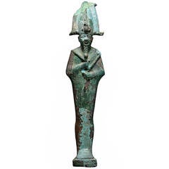 Antique Large Ancient Egyptian Bronze Osiris Figure - 664 BC
