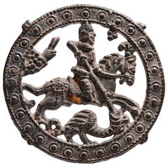 Medieval Pewter Pilgrim Souvenir, Badge of St. George, 1400 AD