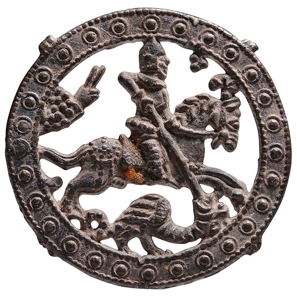 Medieval Pewter Pilgrim Souvenir, Badge of St. George, 1400 AD