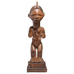 Antique Central African Tribal Wooden Bembe Figure, Early 20th Century