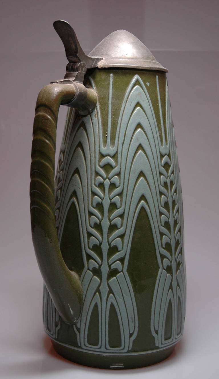 Jugendstil Pitcher by Peter Behrens for Simon Peter Gerz For Sale