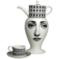 Tea Set by Piero Fornasetti, limited edition of 10 pieces