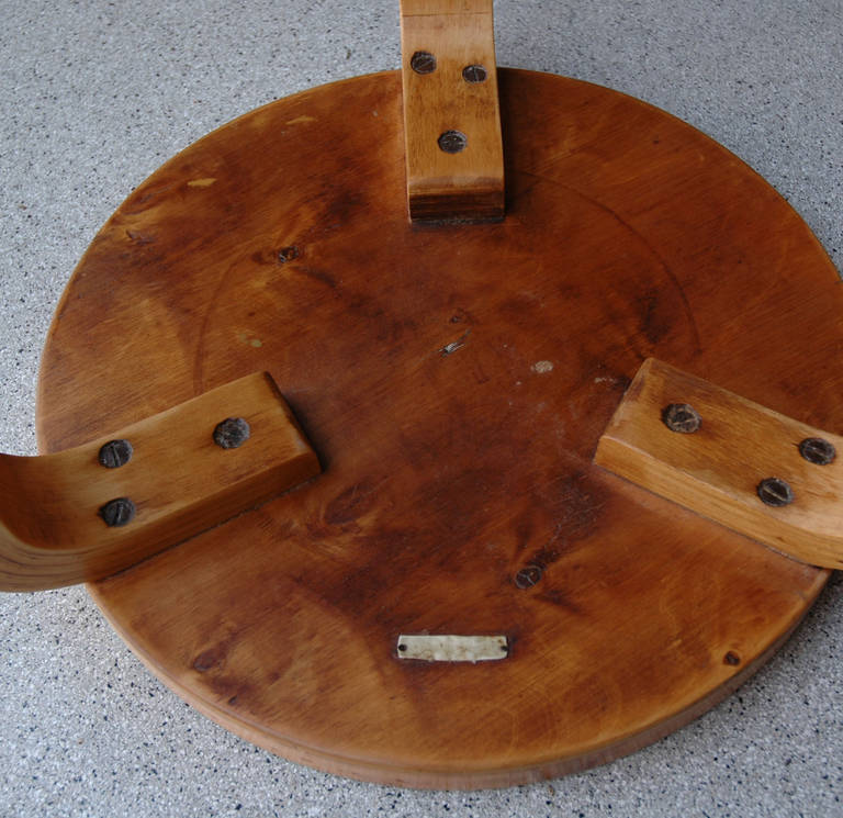 Mid-20th Century Stool 60 by Alvar Aalto and distributed by Finmar For Sale
