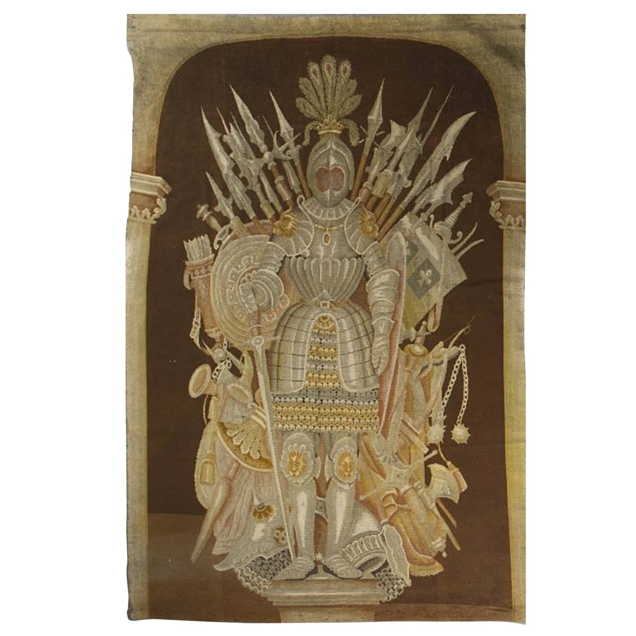 Gothic Revival Tapestry of Knight For Sale