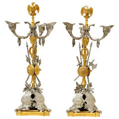 Candelabrum with Trophies 19th Century by N-G Gharpentier from J-F-T Gechter