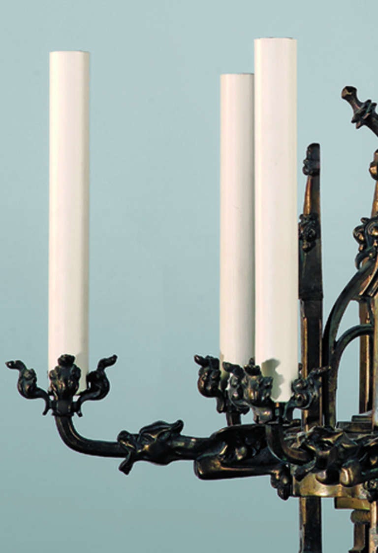 19th Century Chandelier with Blazon For Sale