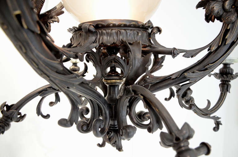 19th Century Chandelier Decorated with Marine Dragons For Sale