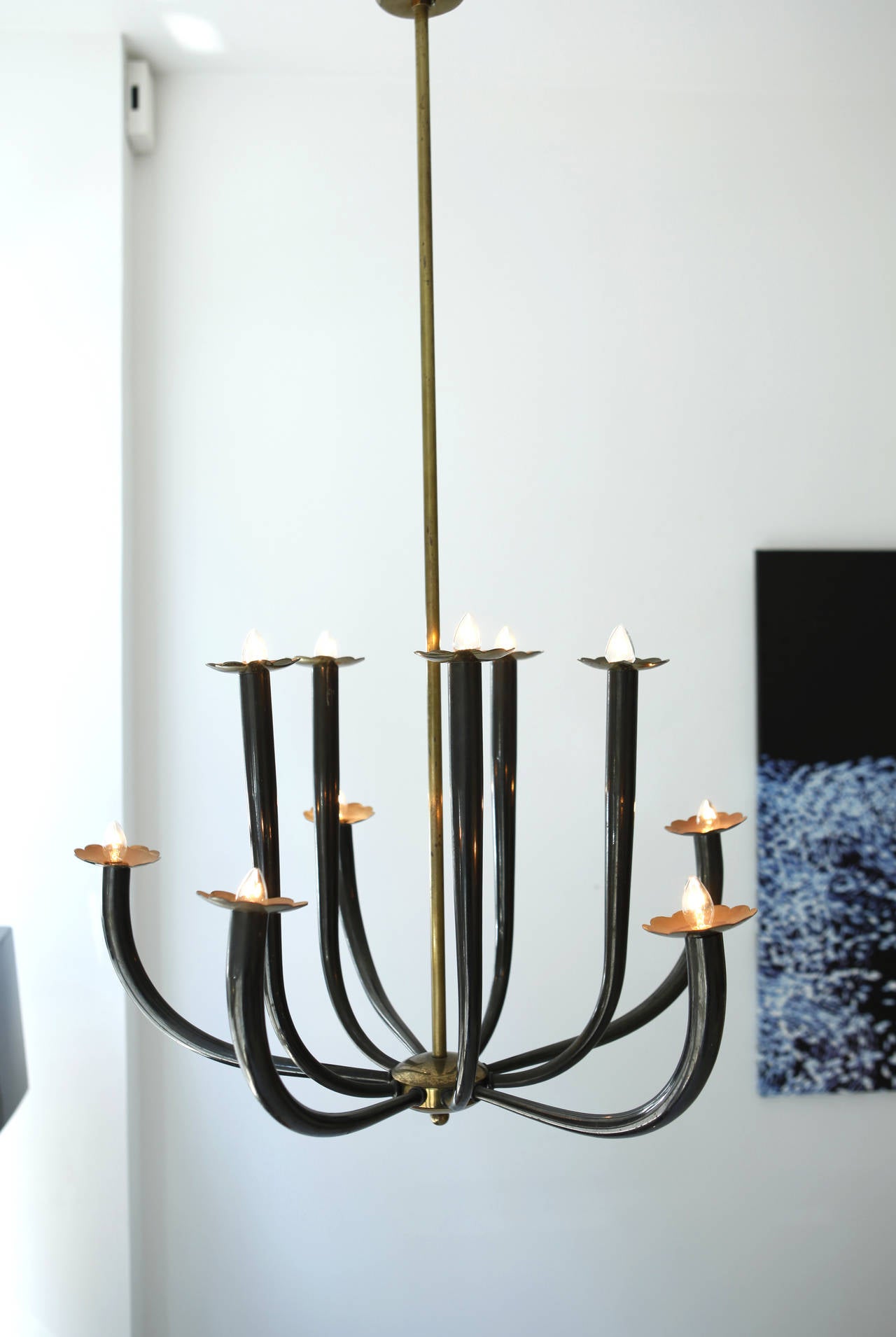 Italian G. Ulrich Chandelier with Ten Lights, circa 1940s For Sale