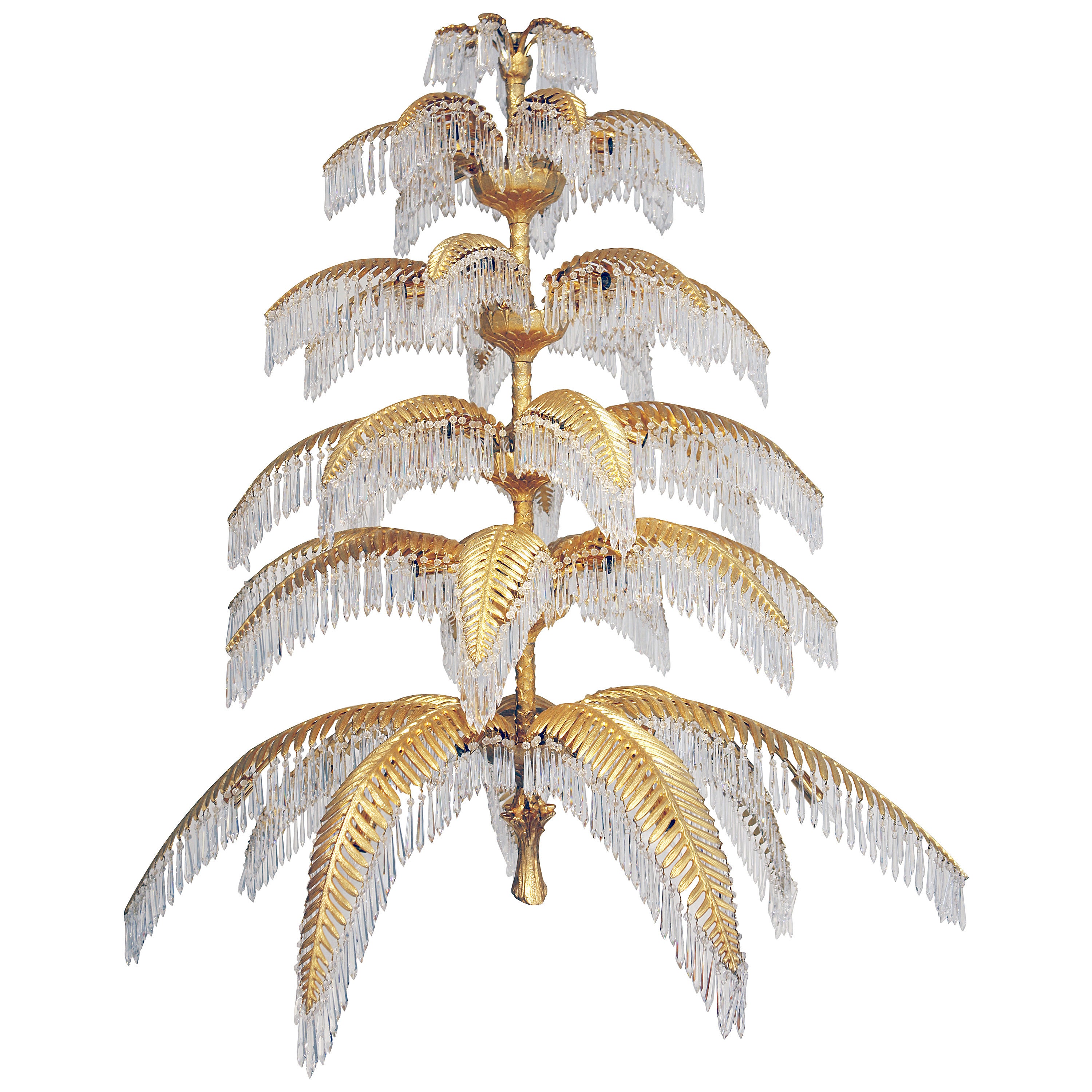 Palm Tree Chandelier from Hoffmann-Bakalowitz, Vintage, 1960s For Sale