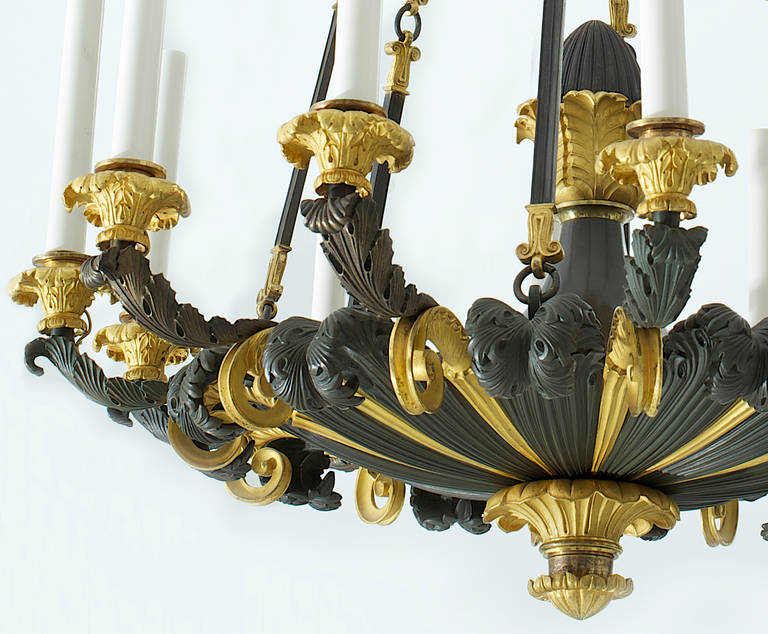 Gilt Empire Style Chandelier For Sale