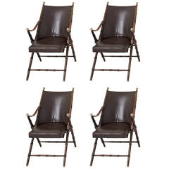 Four Folding Chairs by Maison Jansen, circa 1960