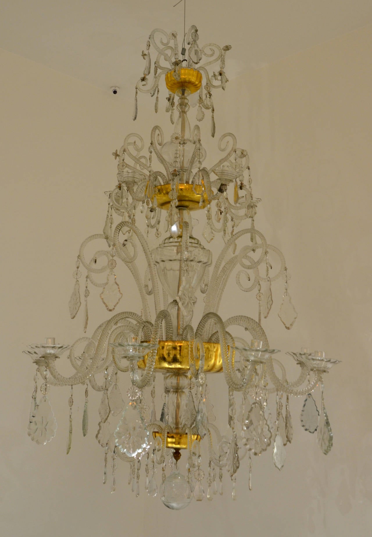 Rococo Important Chandelier by the Royal Crystal Manufacture of La Granja For Sale