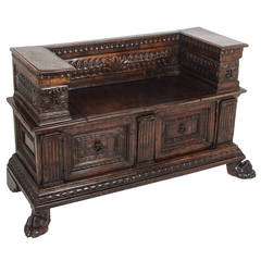Continental Carved Hall Bench