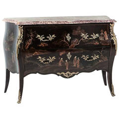 Lacquered ‘Chinoiserie’ Bombe Commode