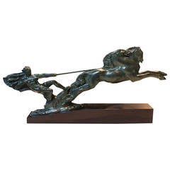Antique Alberto Bazzoni Art Deco Bronze Sculpture