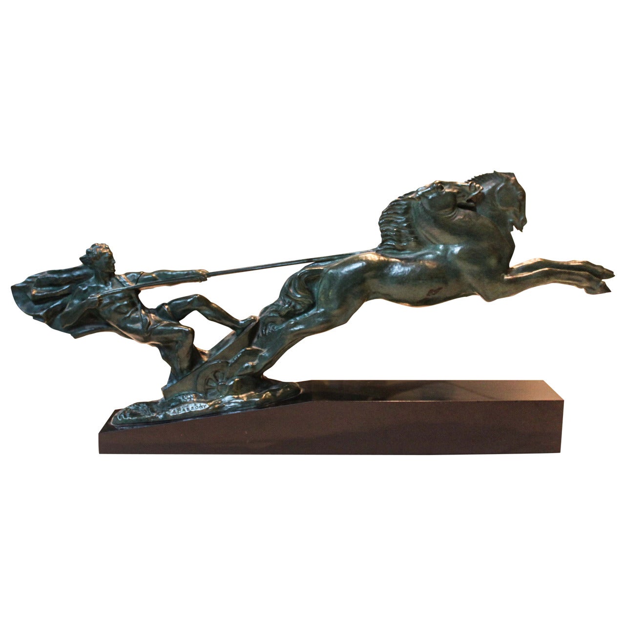 Alberto Bazzoni Art Deco Bronze Sculpture For Sale