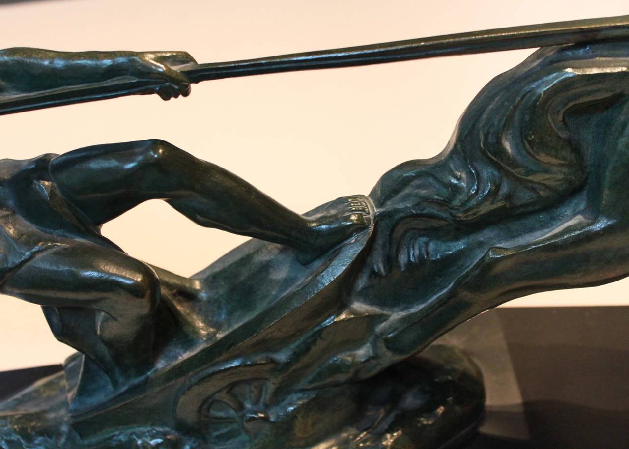Italian Alberto Bazzoni Art Deco Bronze Sculpture For Sale