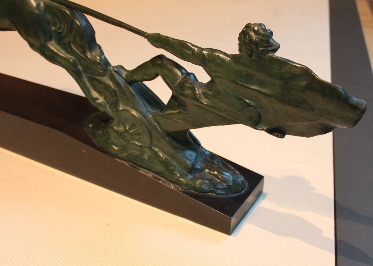 Alberto Bazzoni Art Deco Bronze Sculpture For Sale 4