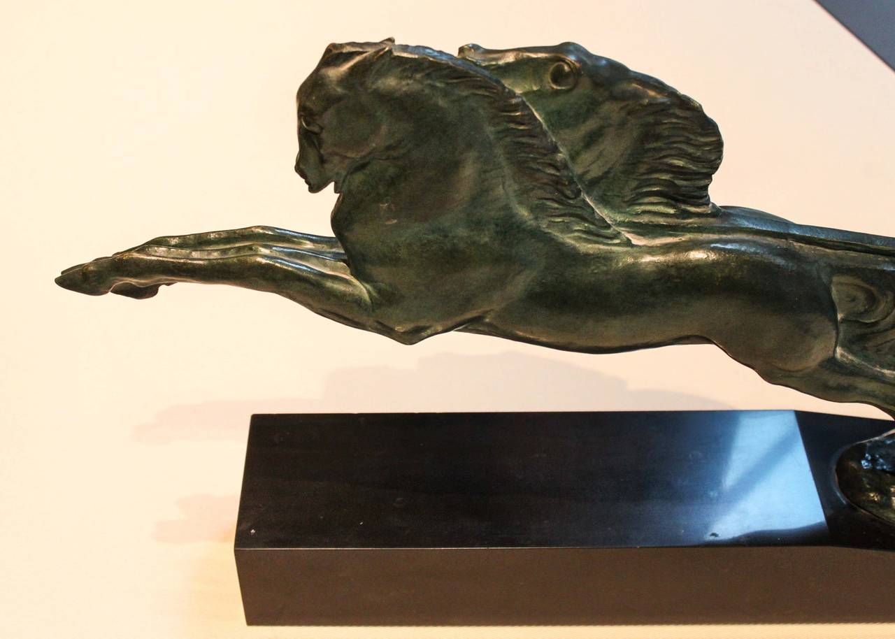 Alberto Bazzoni Art Deco Bronze Sculpture For Sale 5