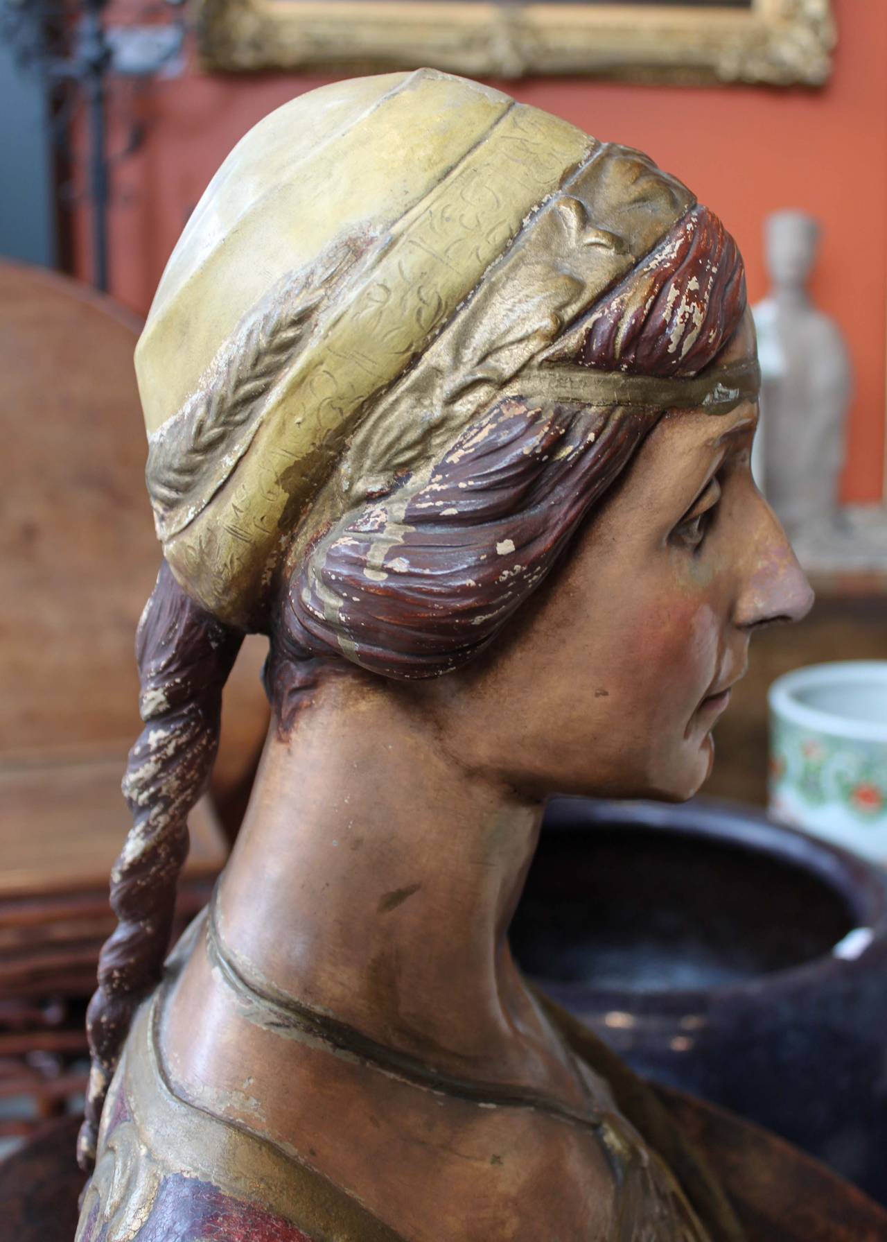 Italian Dini and Cellai Terra Cotta Bust For Sale