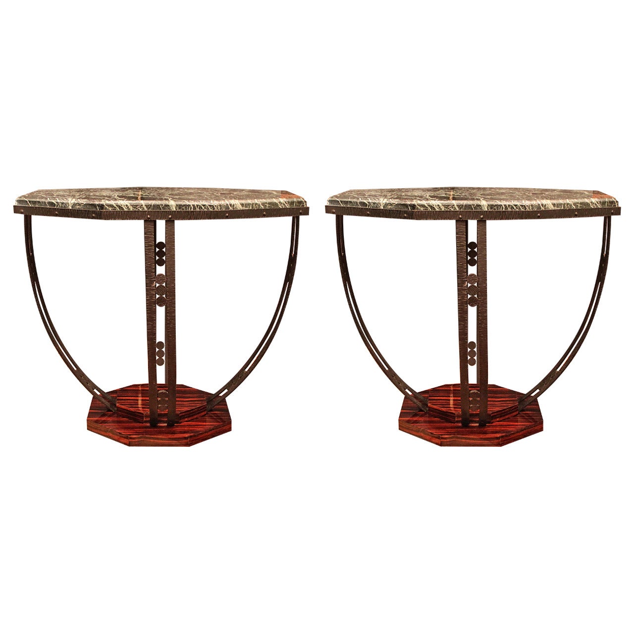 Pair of Art Deco Rosewood Side Tables