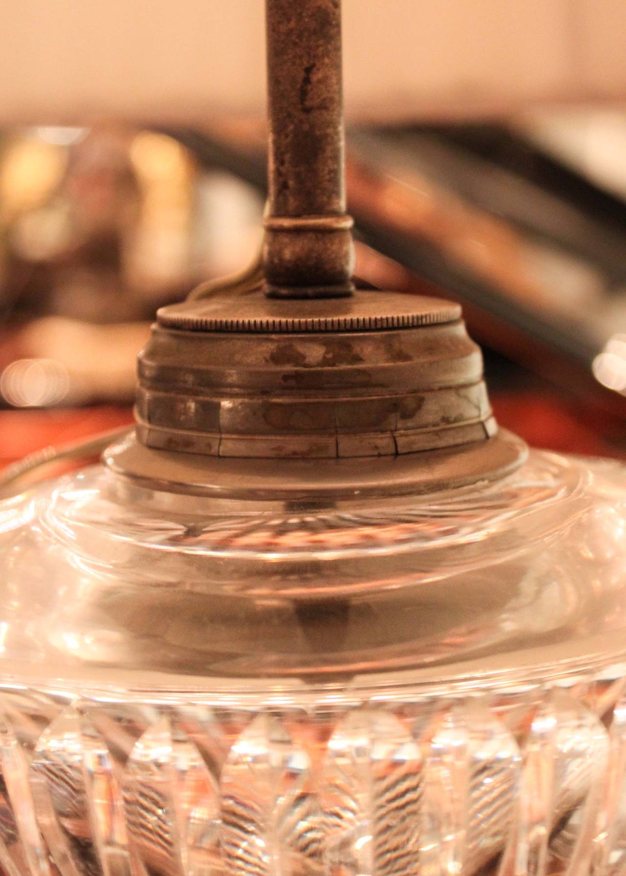 Pair of Baccarat Crystal Rope Twist Lamps In Excellent Condition In Vancouver, BC