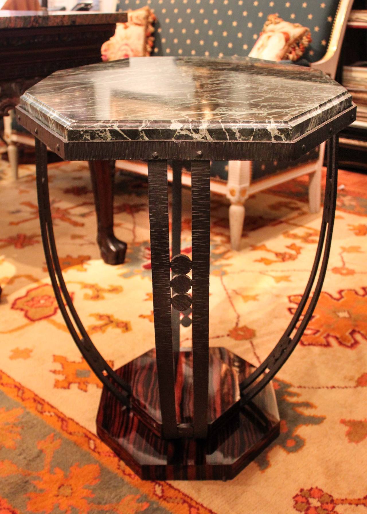 French Pair of Art Deco Rosewood Side Tables