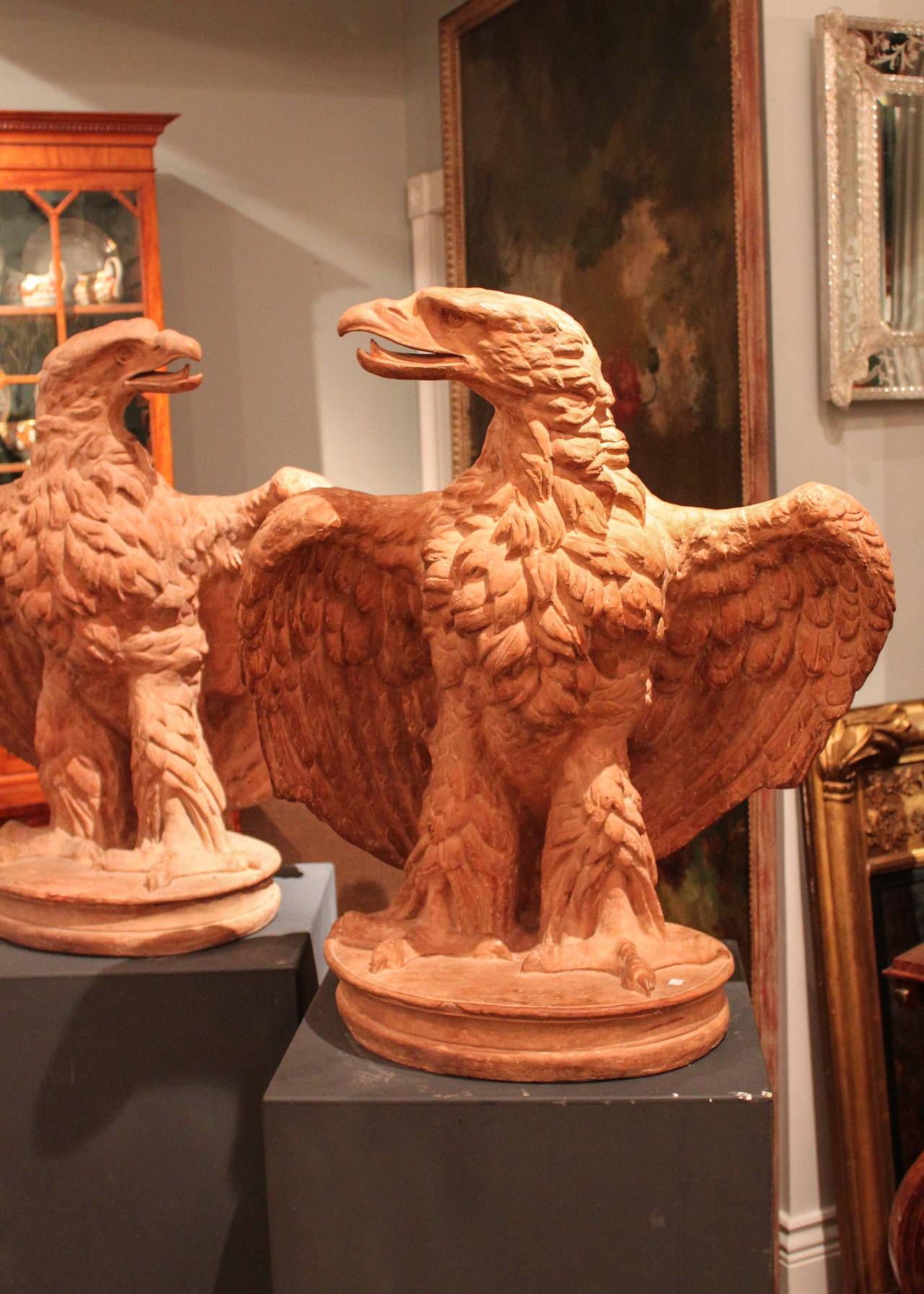 Pair of Terracotta Eagles For Sale 4