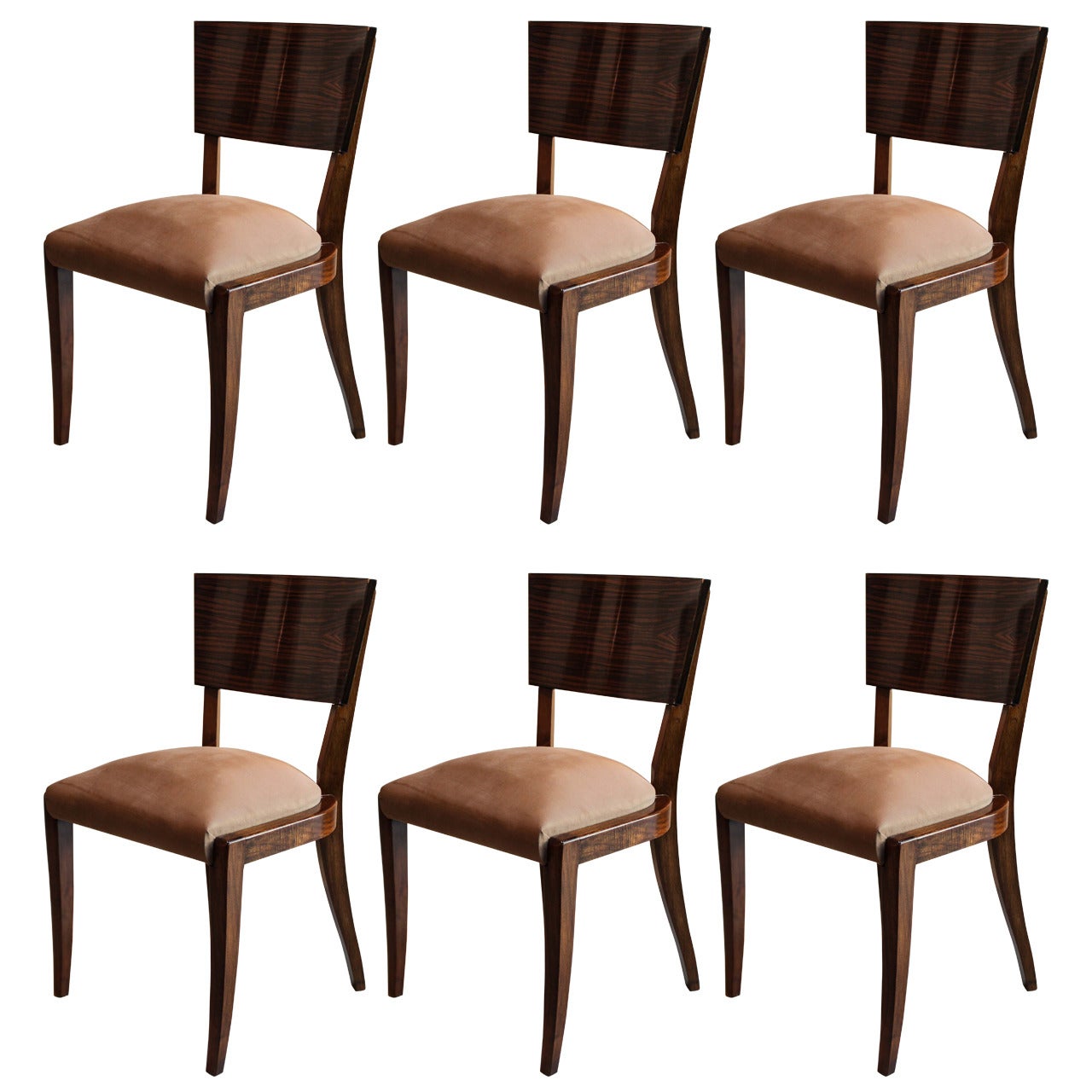 Art Deco Dining Chairs, Set of Six